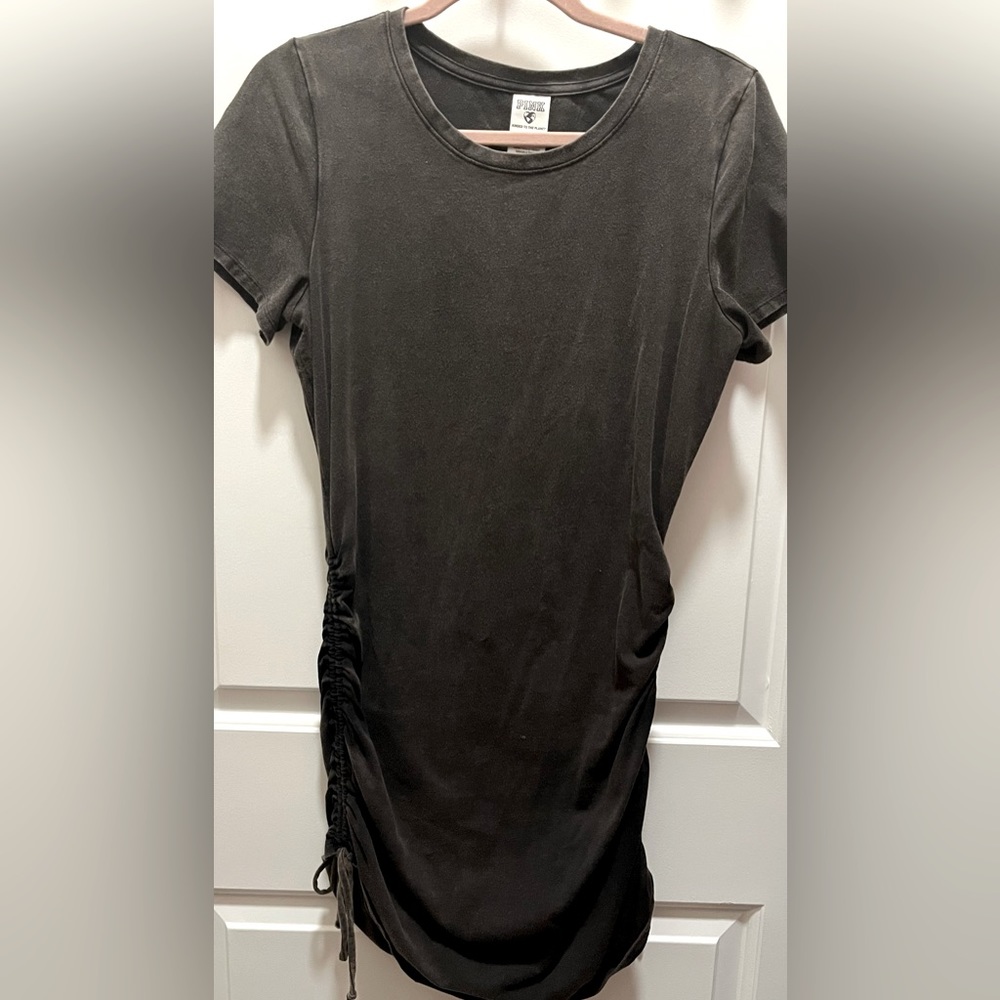Soft PINK VS gray T Shirt dress with side adjustable length